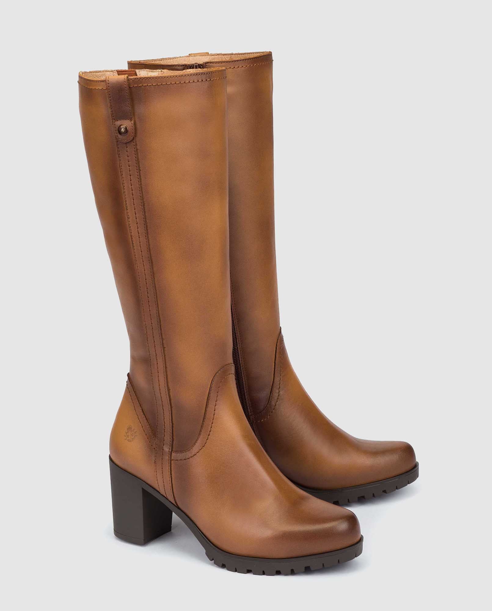 Bota de tacón Praga 004 cuero