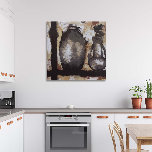 Feeby Obraz na płótnie Dwa dzbanki na półce 30x30
