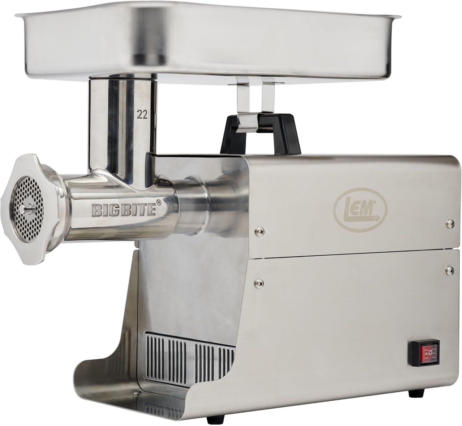 LEM Products BigBite Dual Grind #22 1.0 HP Stainless Steel Electric Meat Grinder Machine, Ideal for Heavy Use