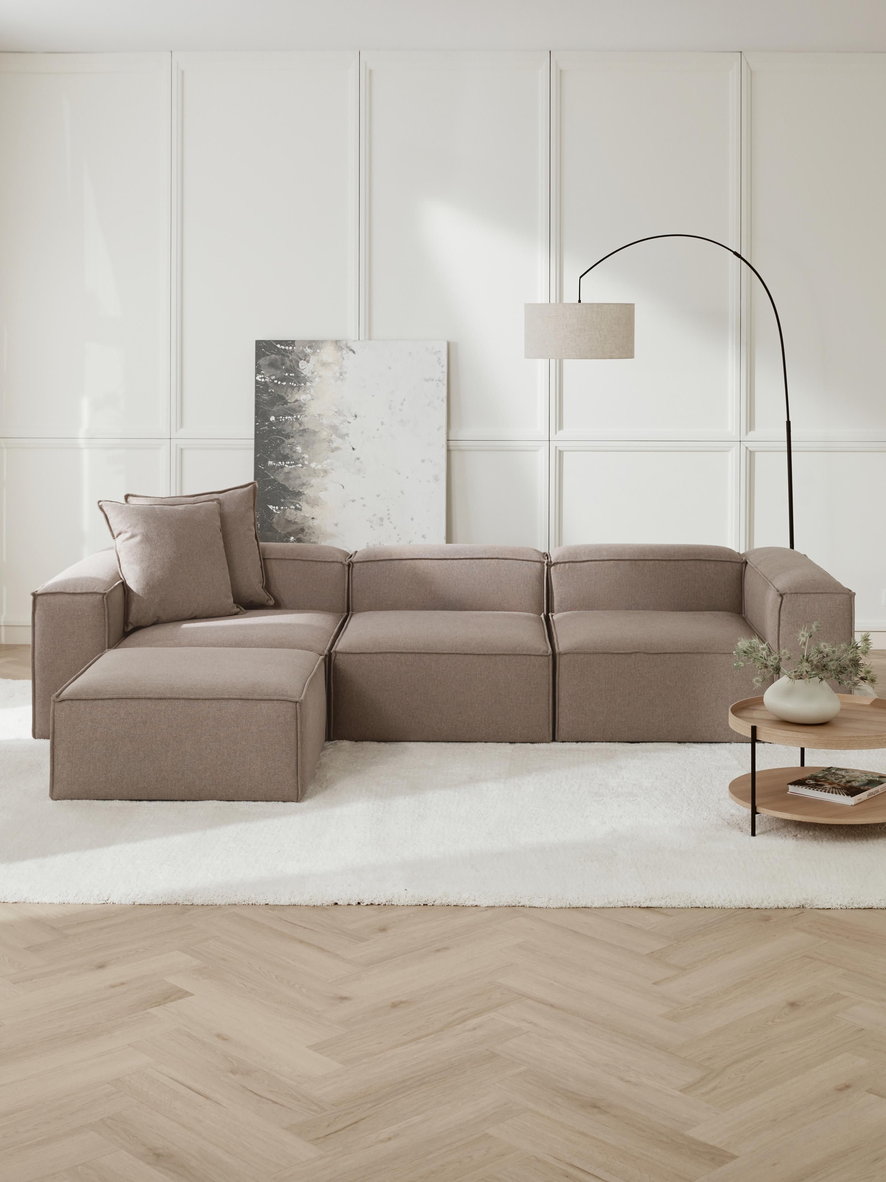 Modulares Sofa Lennon (4-Sitzer) mit Hocker (links/rechts)