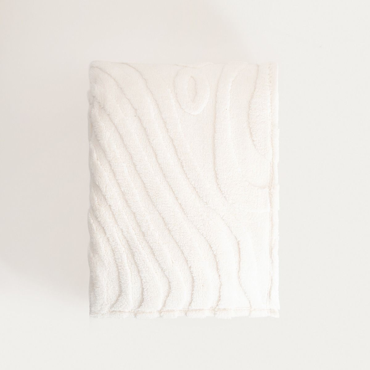 Koc RAUL puszysty ze strukturalnym wzorem ecru 150x200cm