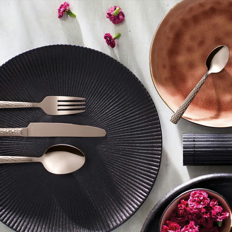 FELICITY - Service 6 cuillères moka/expresso en Acier Inoxydable + PVD Rose