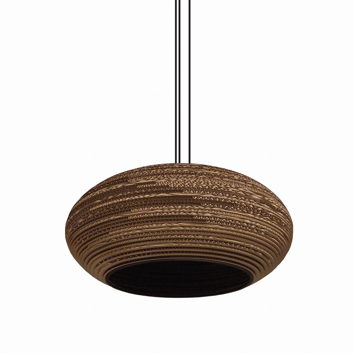 Owalna lampa wisząca z tektury - Stone 70