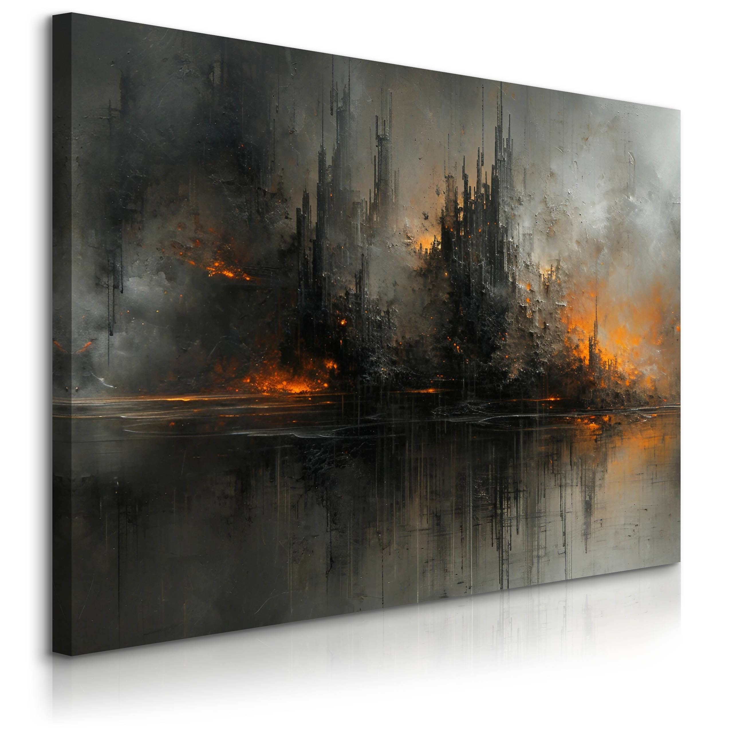 Obraz Abstrakcyjny Zamek W Ogniu 30x20cm