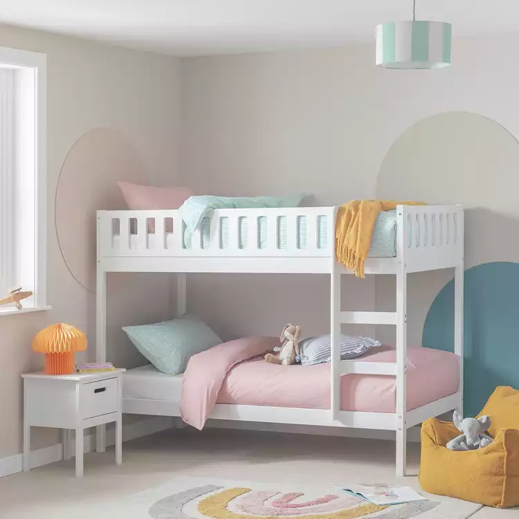 Habitat Ronnie Bunk Bed and 2 Kids Mattresses - White