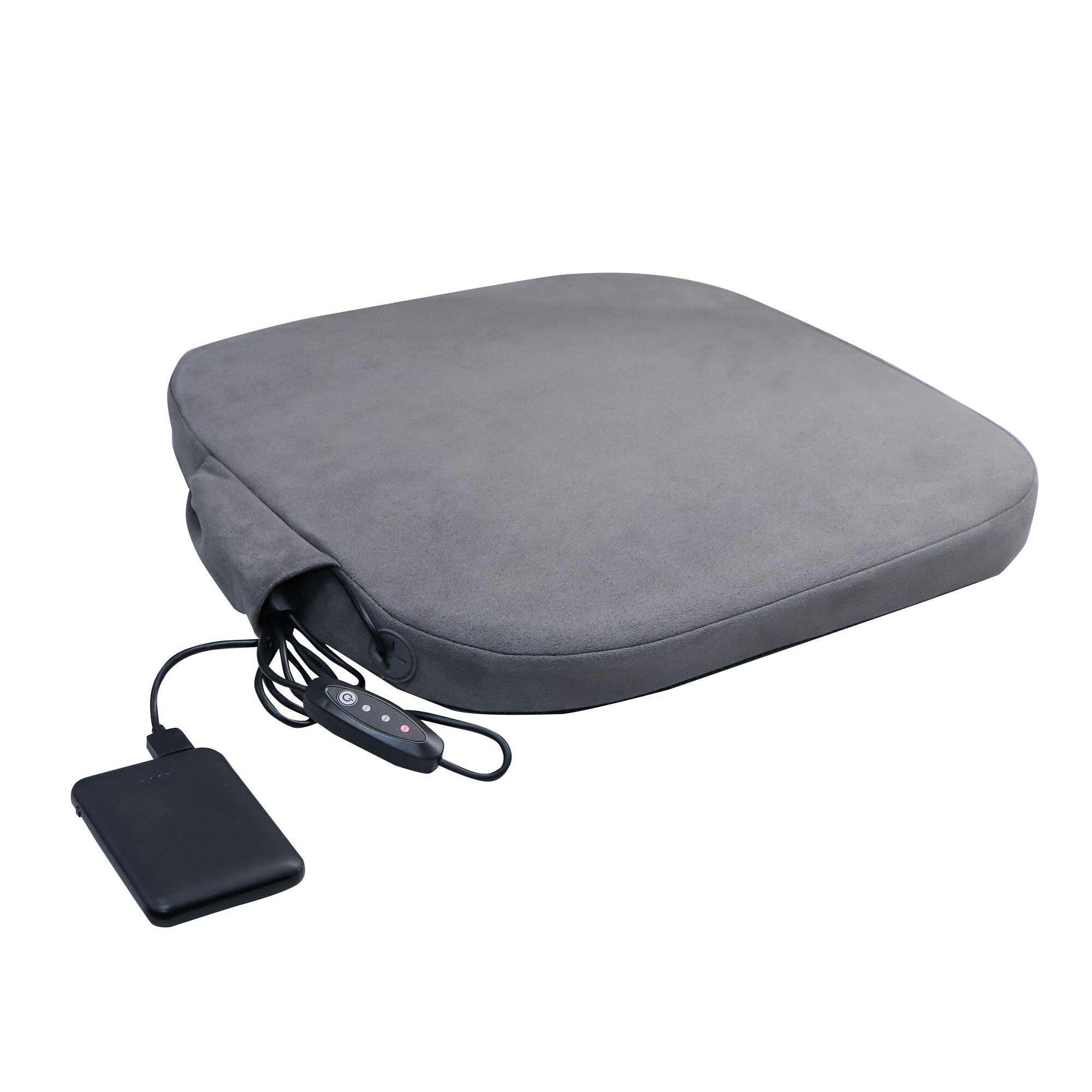 TrekSafe 5V Automotive Memory Foam Lumbar Support Cushion with 5000mAh Rechargeable Power Bank