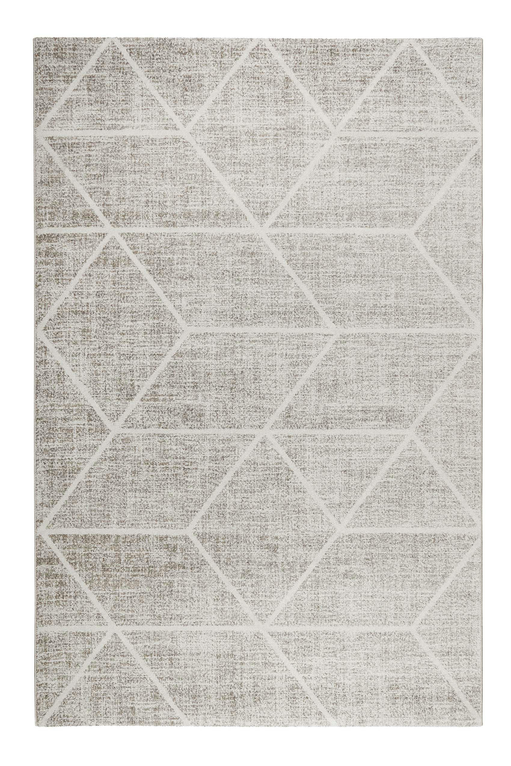BOSSA LOUNGE - Tapis graphique motif ivoire gris beige 170x120