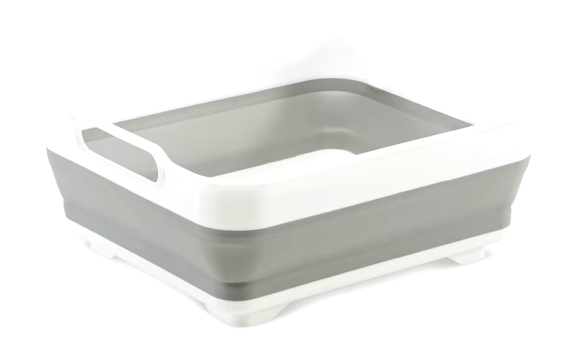 Madesmart Collapsible Folding Plastic Kitchen Wash Basin/Dish Pan, Grey