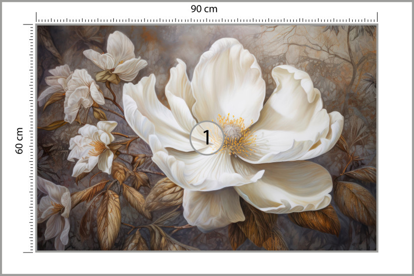 Fototapeta Kremowy abstrakcyjny kwiat 90x60cm