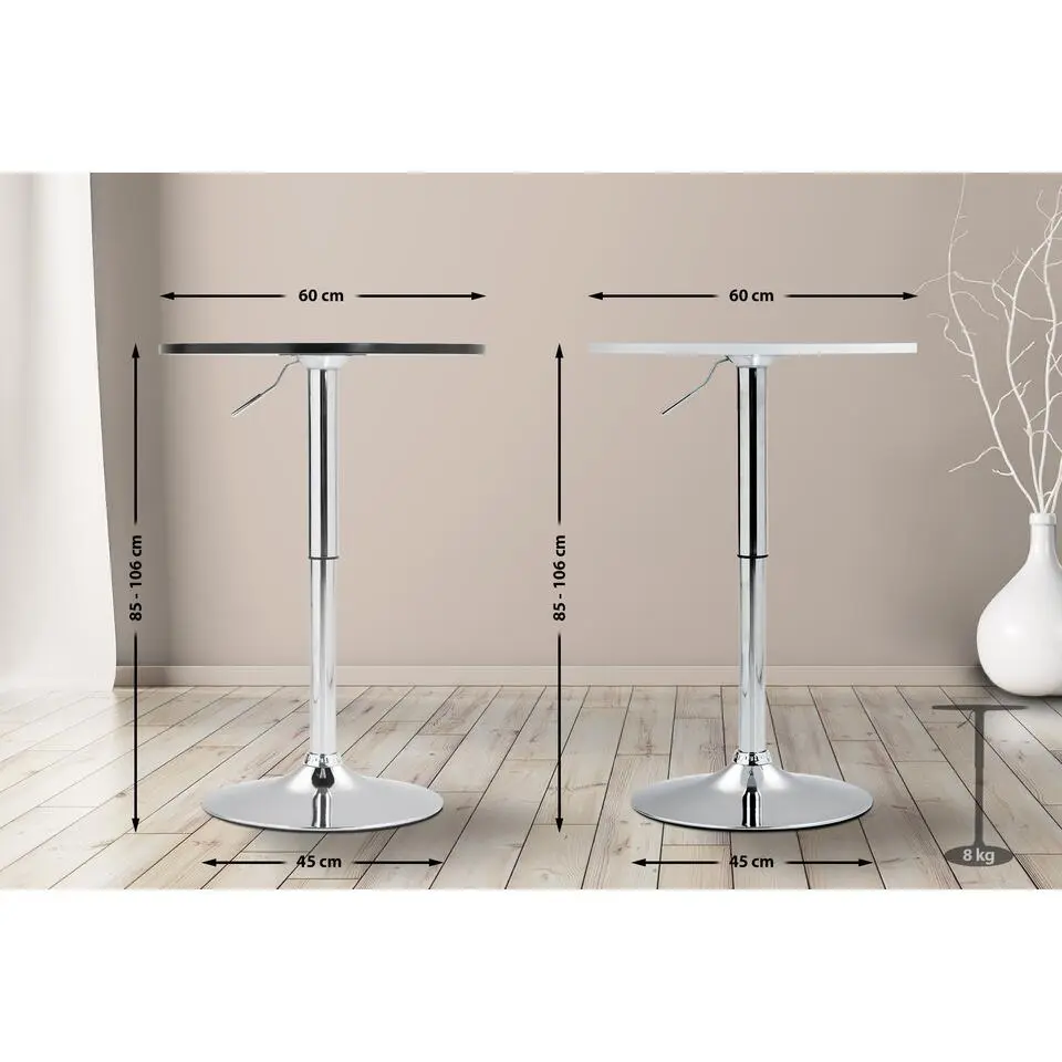 CLP Statafel Lamoni chroom Frame - Hout - zwart