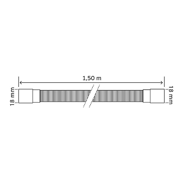 Canne de vidange pour machine à laver 1,5m Somatherm