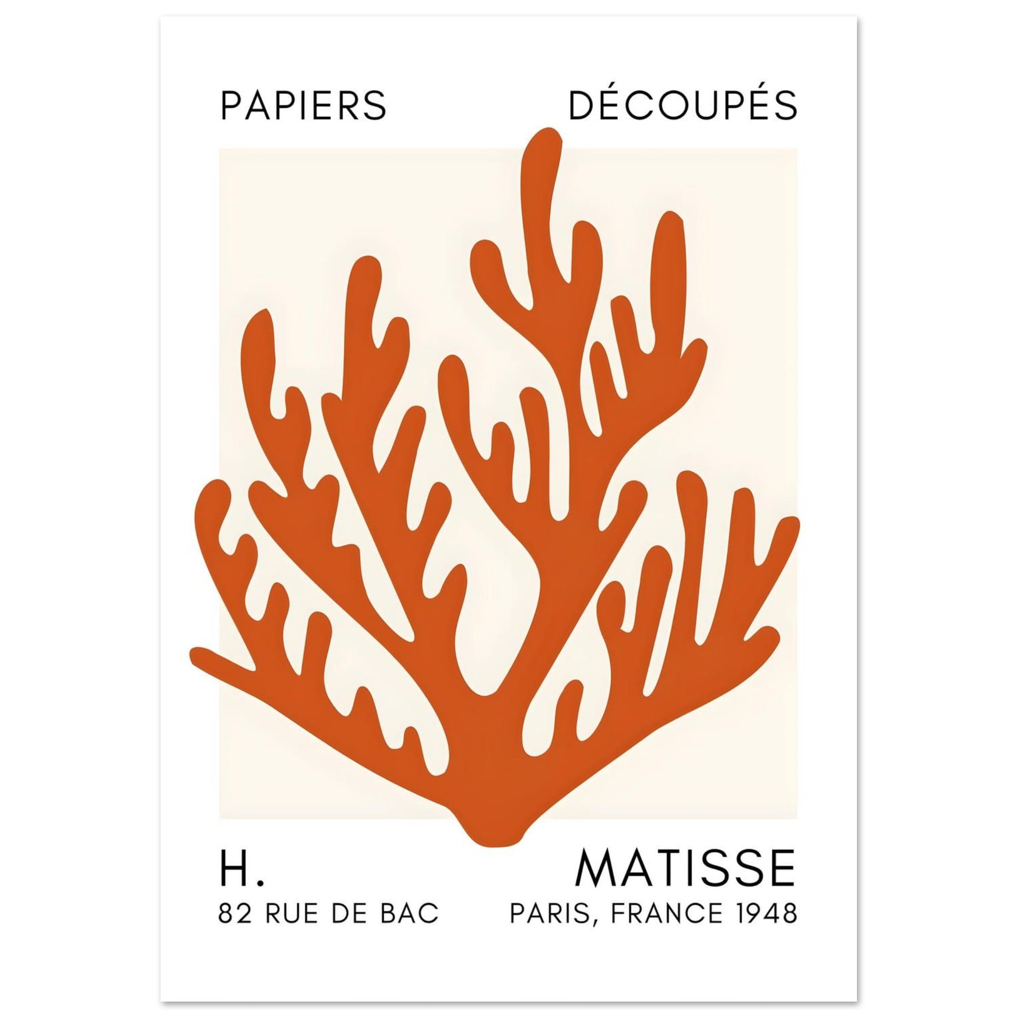 Artfulprints Poster Matisse – Coral harmony orange  - A4 21x29.7 cm - Oranje