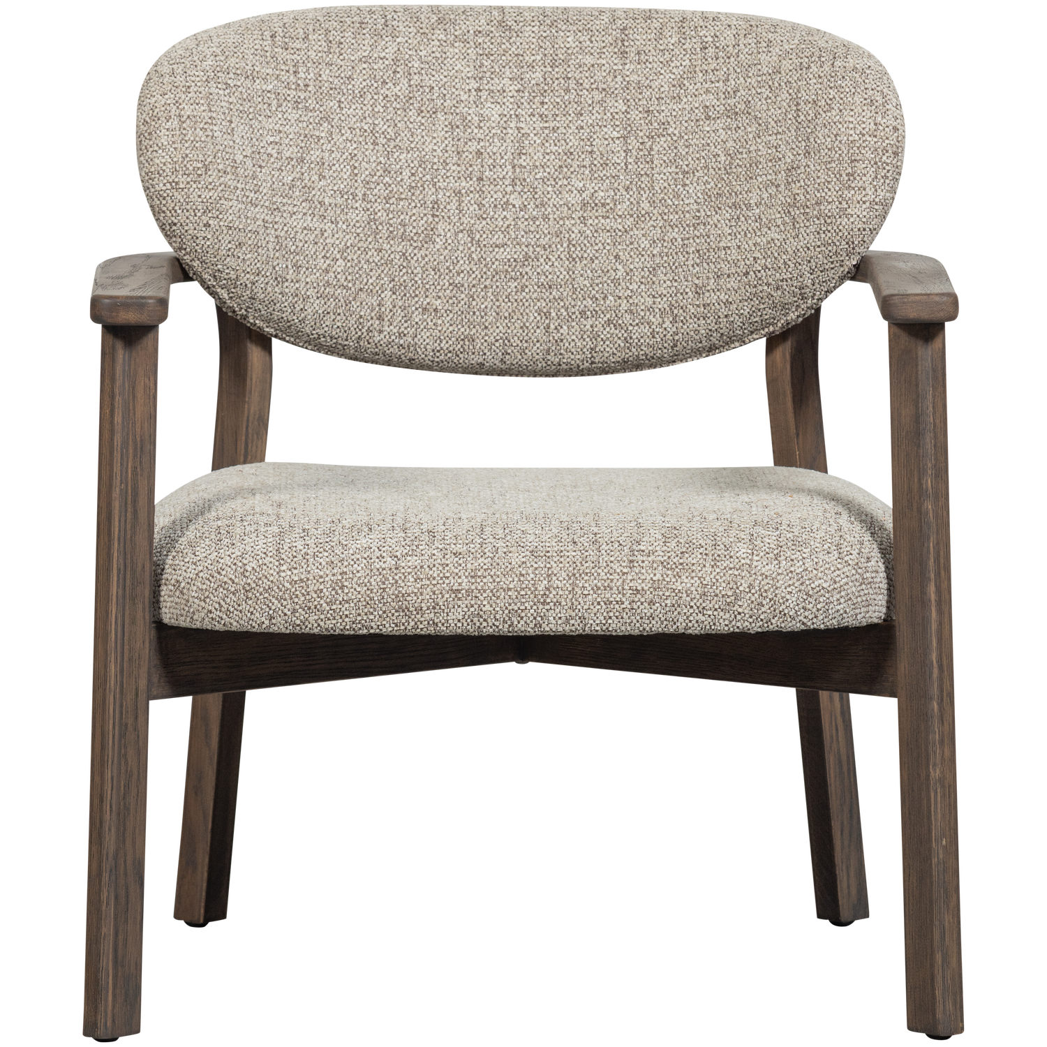 WOOOD fauteuil met houten frame Udar - Polyester - Donkerbruin - 76x68x75