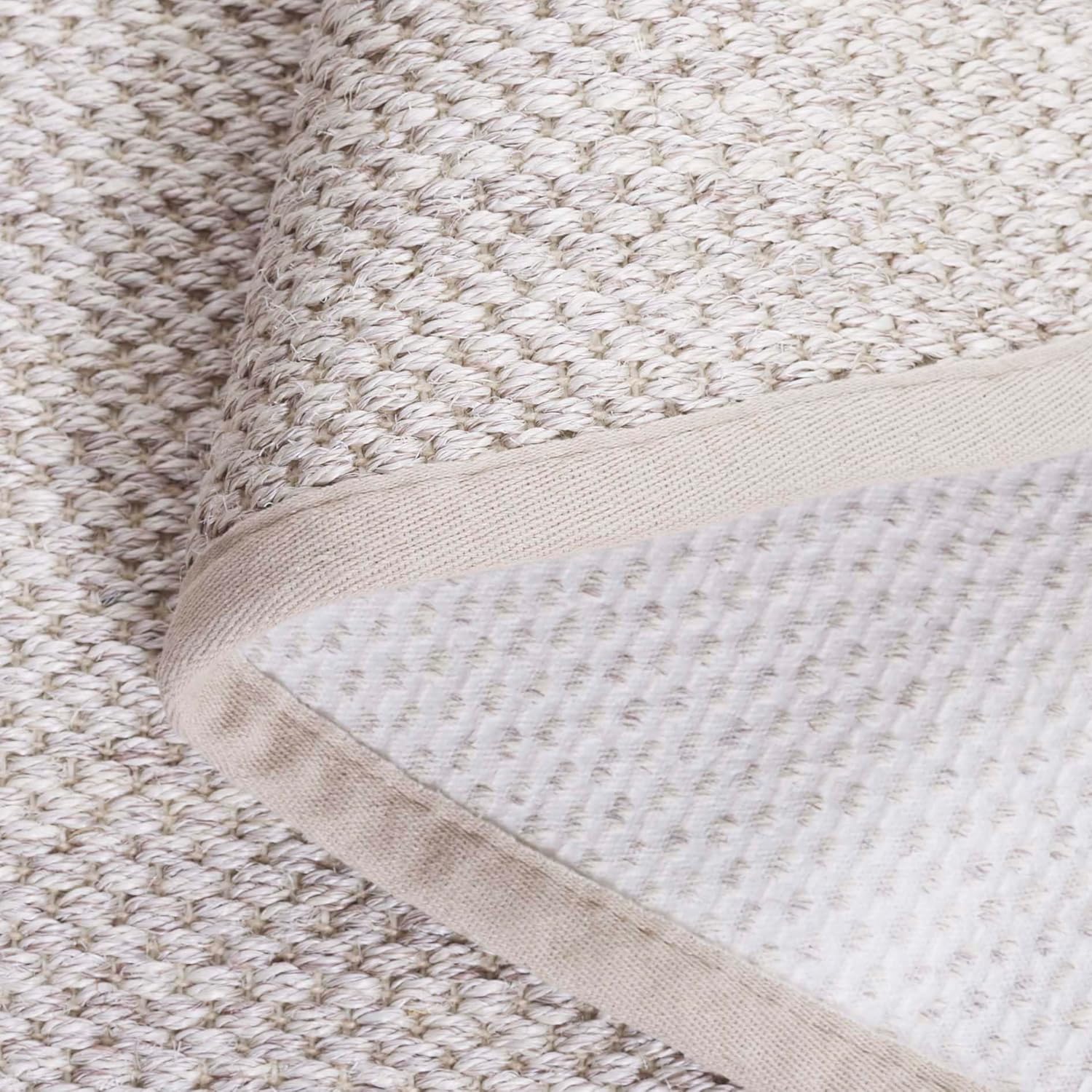 SAFAVIEH Area Rug 9' Square - Natural Fiber Collection - Marble & Beige, Sisal, Woven Design with Border (NF143C)