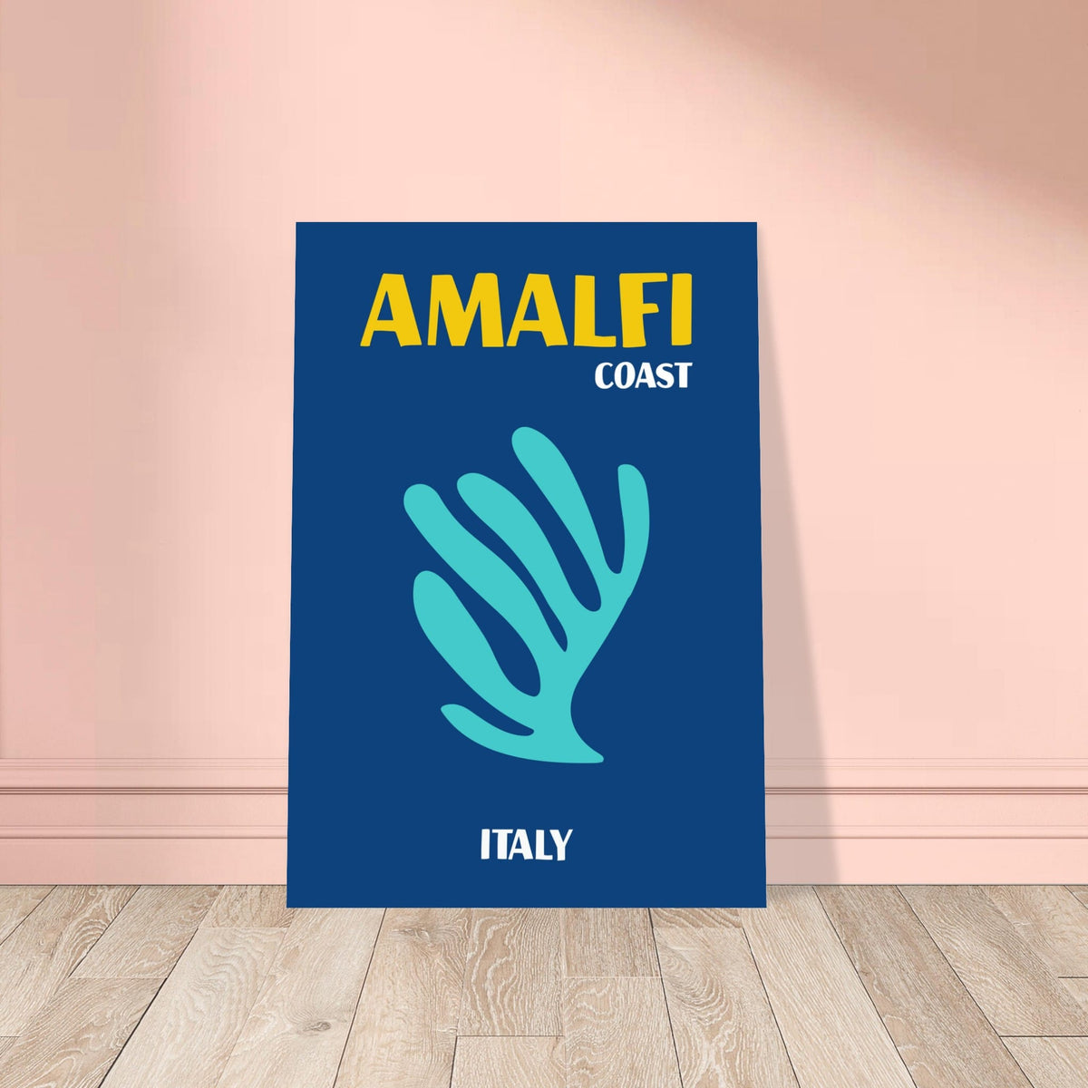 Artfulprints Poster Italië - Amalfi  - 70x100 cm - Blauw
