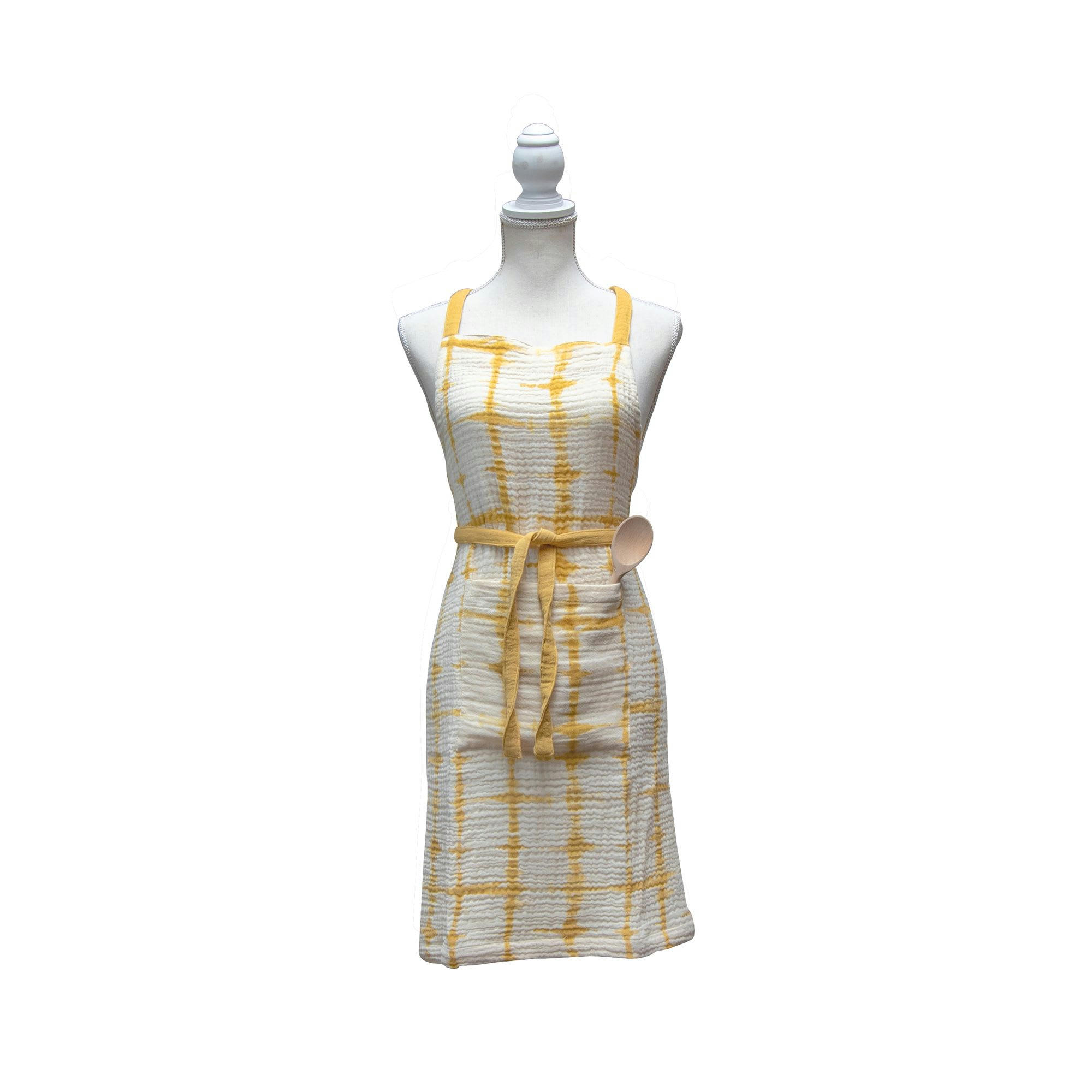PAOLO - Tablier de cuisine en coton jaune h80cm