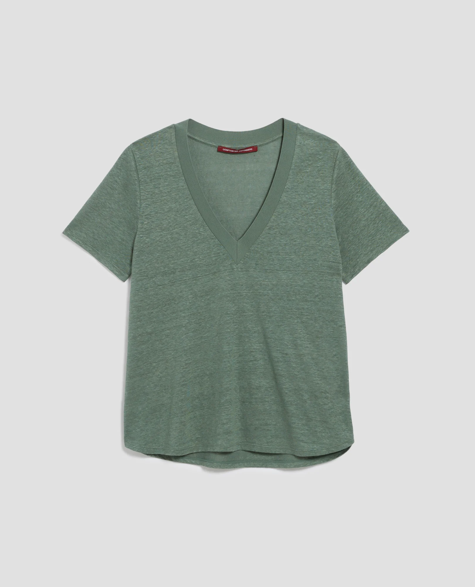 T-shirt col V en lin SARAH