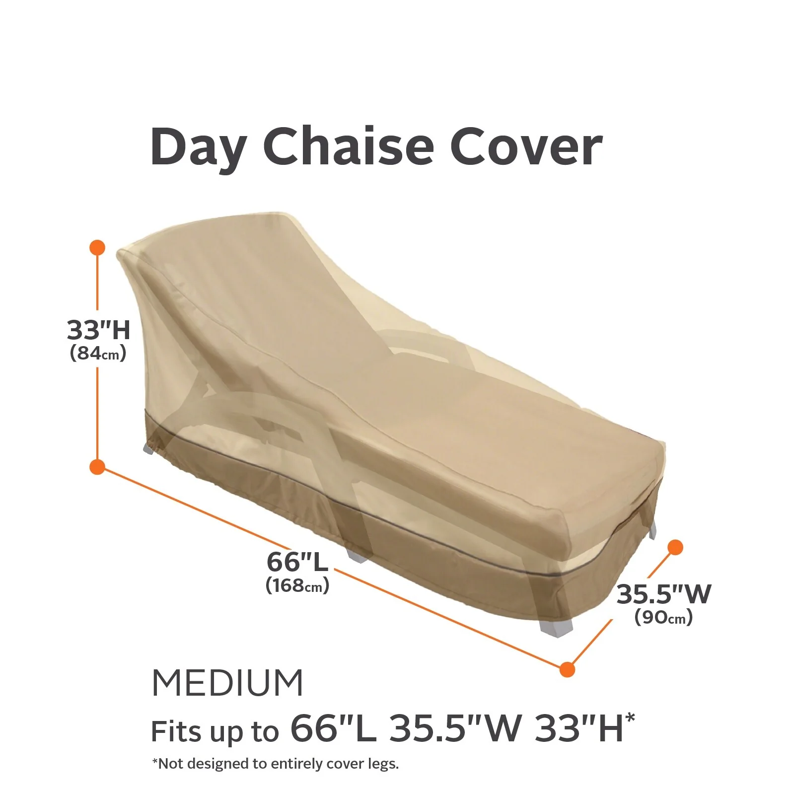 Classic Accessories Veranda Water-Resistant 66 Inch Patio Day Chaise Lounge Chair Cover