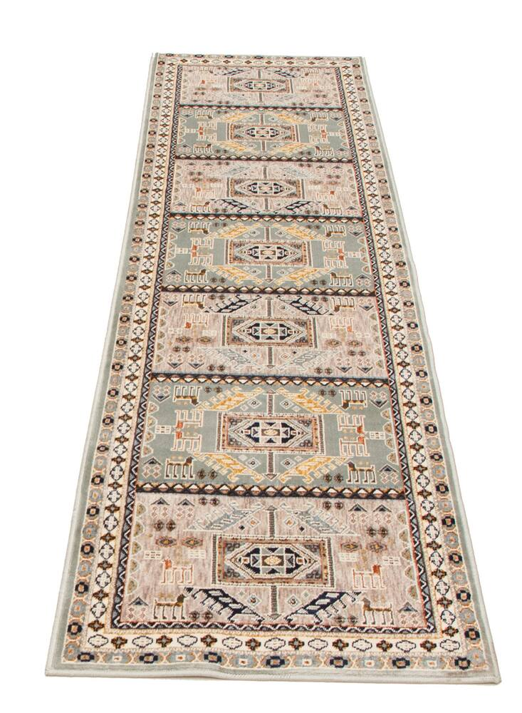 ECARPET Qashqai Indoor Area Rug/Runner, Teal, Assorted Sizes