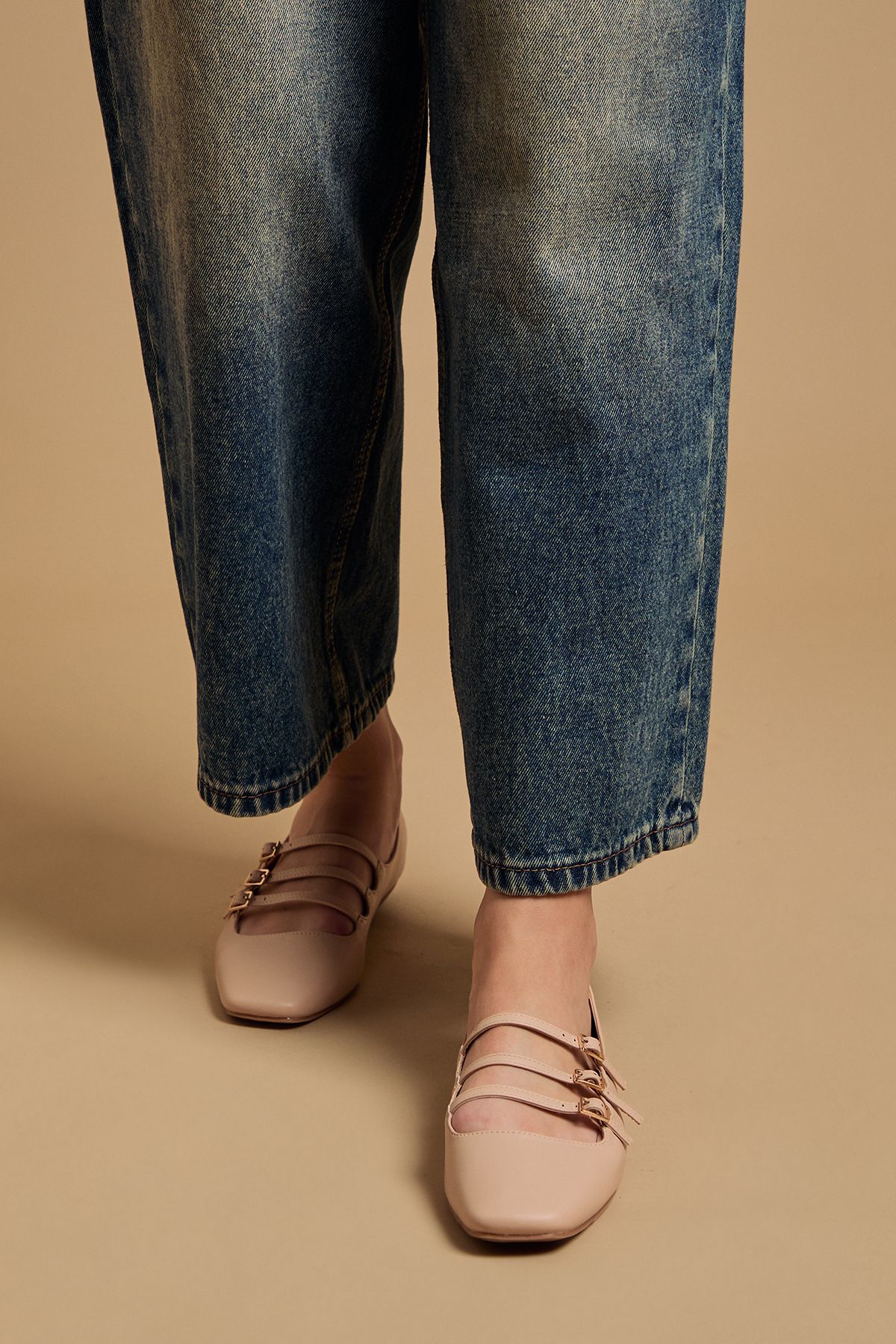 Oasis Madalena Faux Leather Multi MaryJane Ballet Pumps