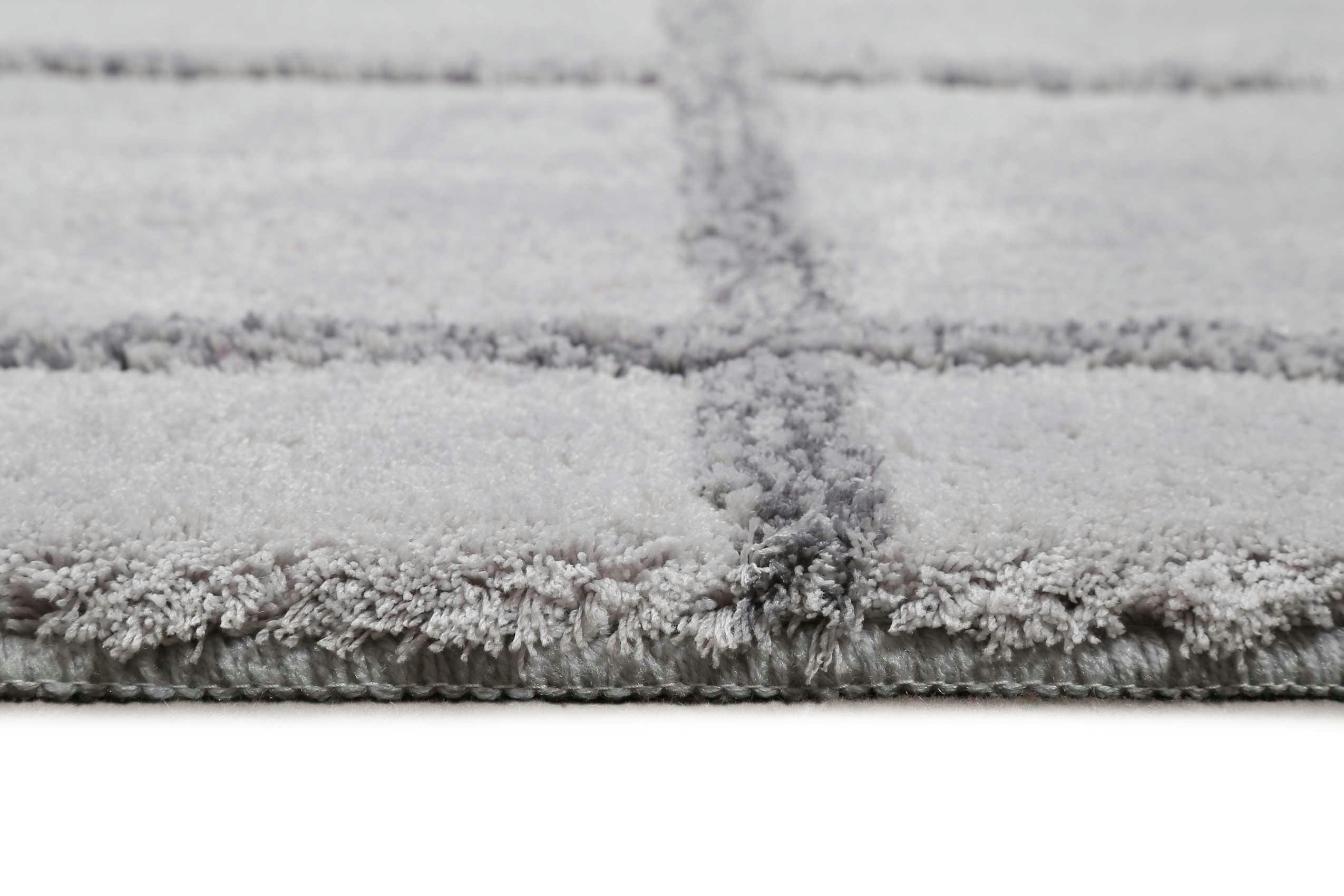 CASA BIANCO - Tapis de bain microfibre très doux gris motif 55x65