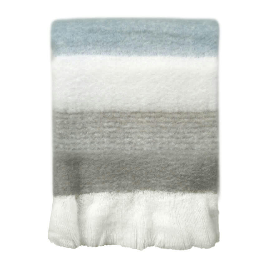 MOHAIR - Plaid gris clair 125x150