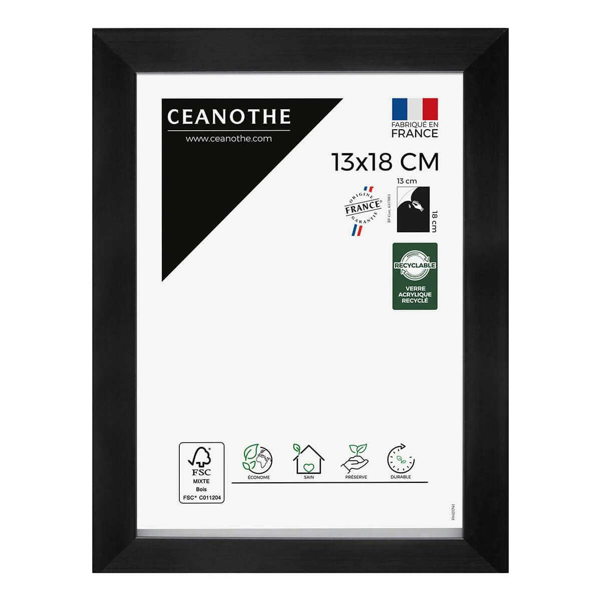 PRECIOUS - Cadre photo carbone 13x18 cm résine recyclée