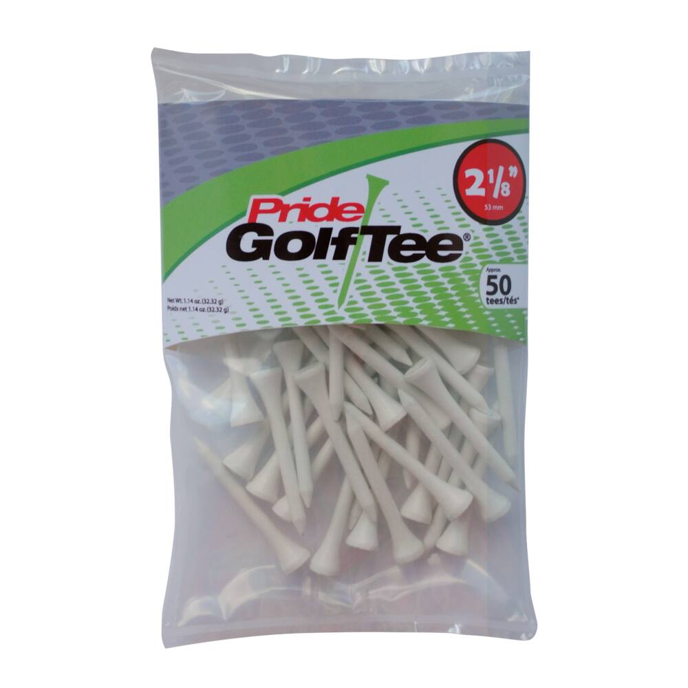 Pride Biodegradable Hardwood Golf Tee, 2-1/8-in, 50-pk, White