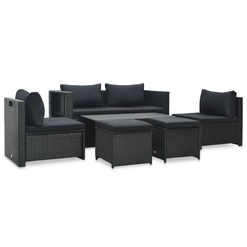 Sofa Czarny Technorattan vidaXL