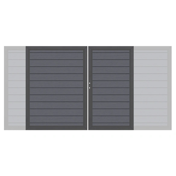 Doppeltor, BxHxT: 360 x 180 x 4 cm, für System WPC Classic