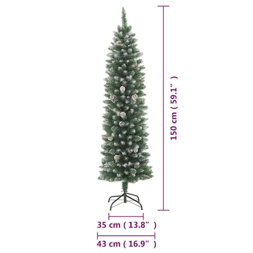 NNEVL Artificial Slim Christmas Tree with Stand 150 cm PVC