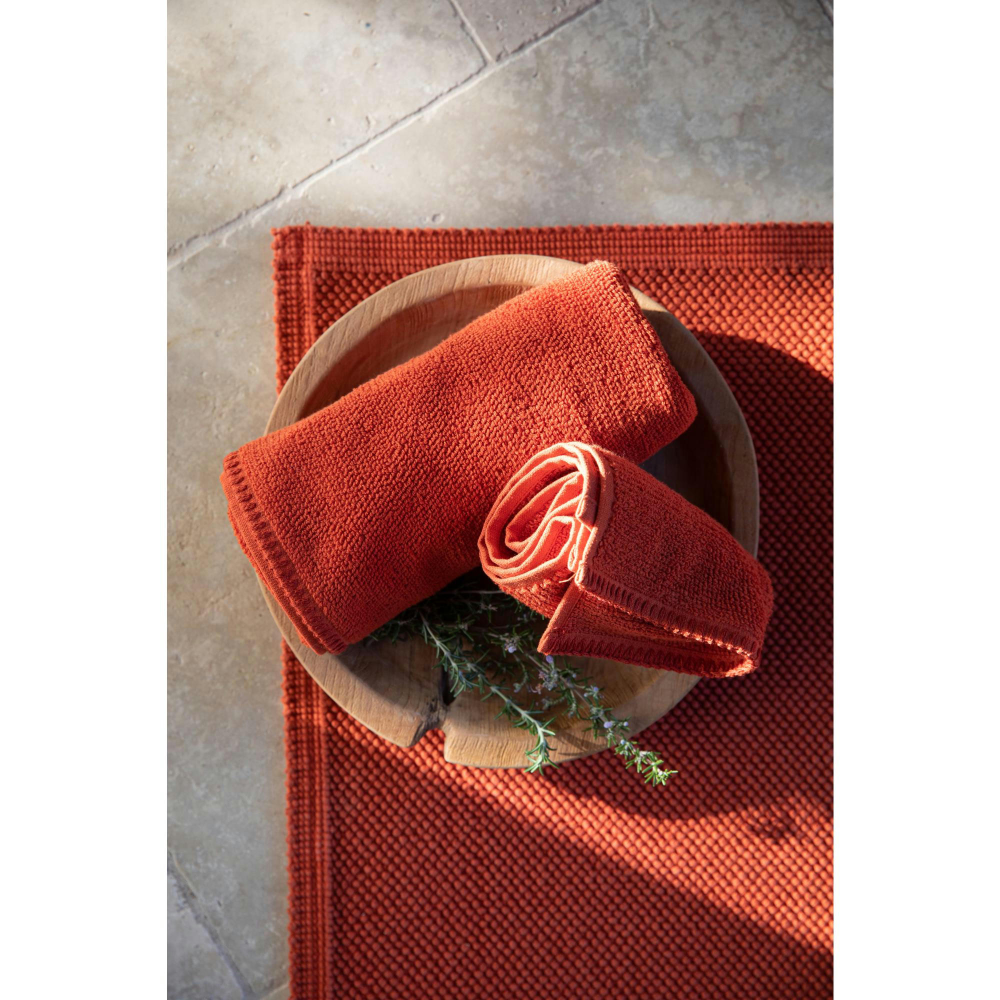 ETIA - Tapis de bain uni  en coton lin 54 x 64