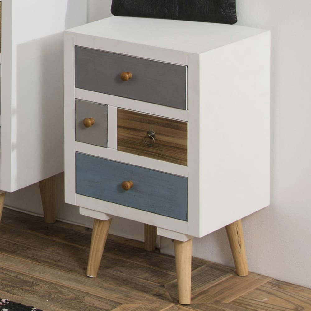 DRAWER - Table de chevet 4 tiroirs multicolore