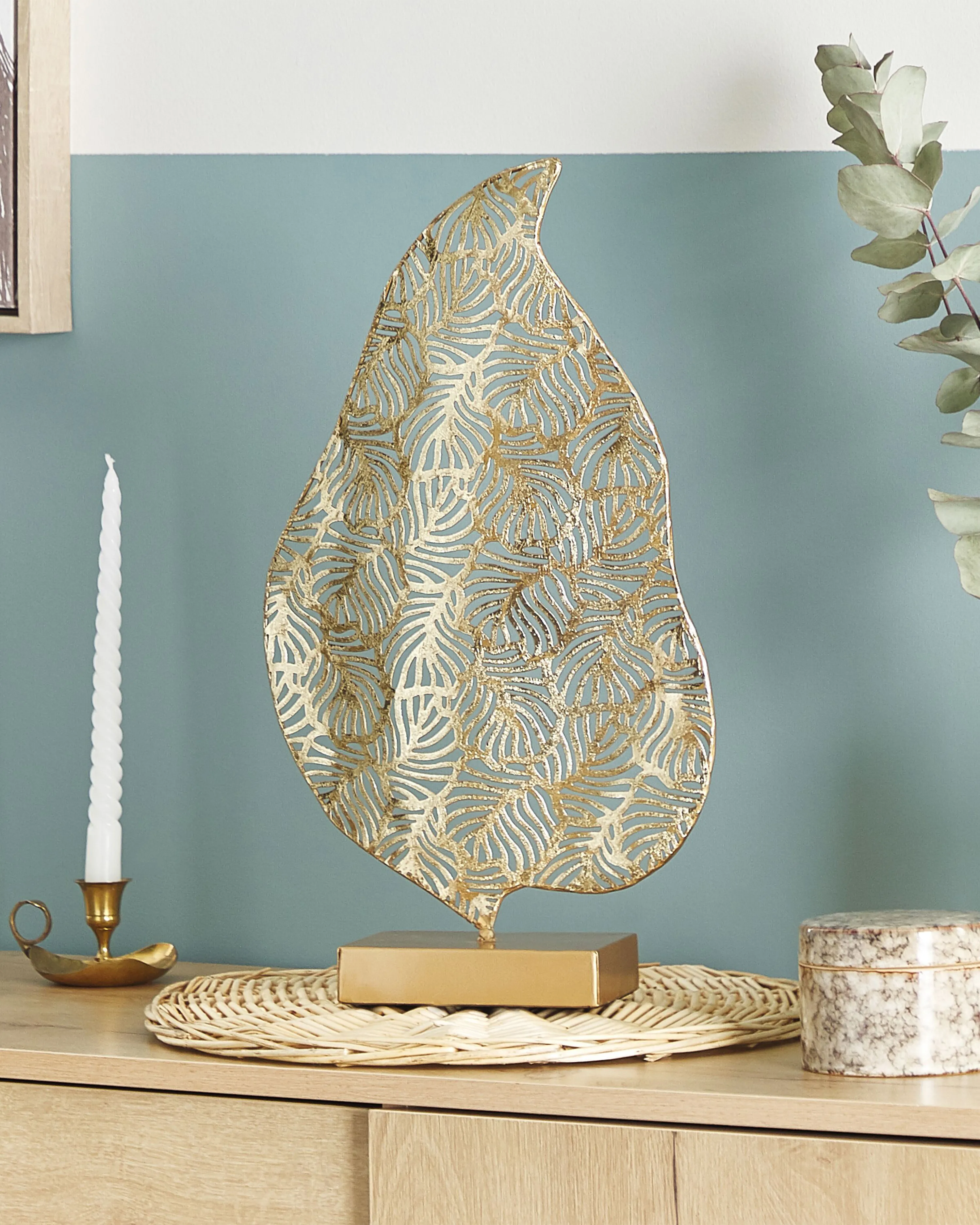 Figurine Leaf LITHIUM Metal Gold