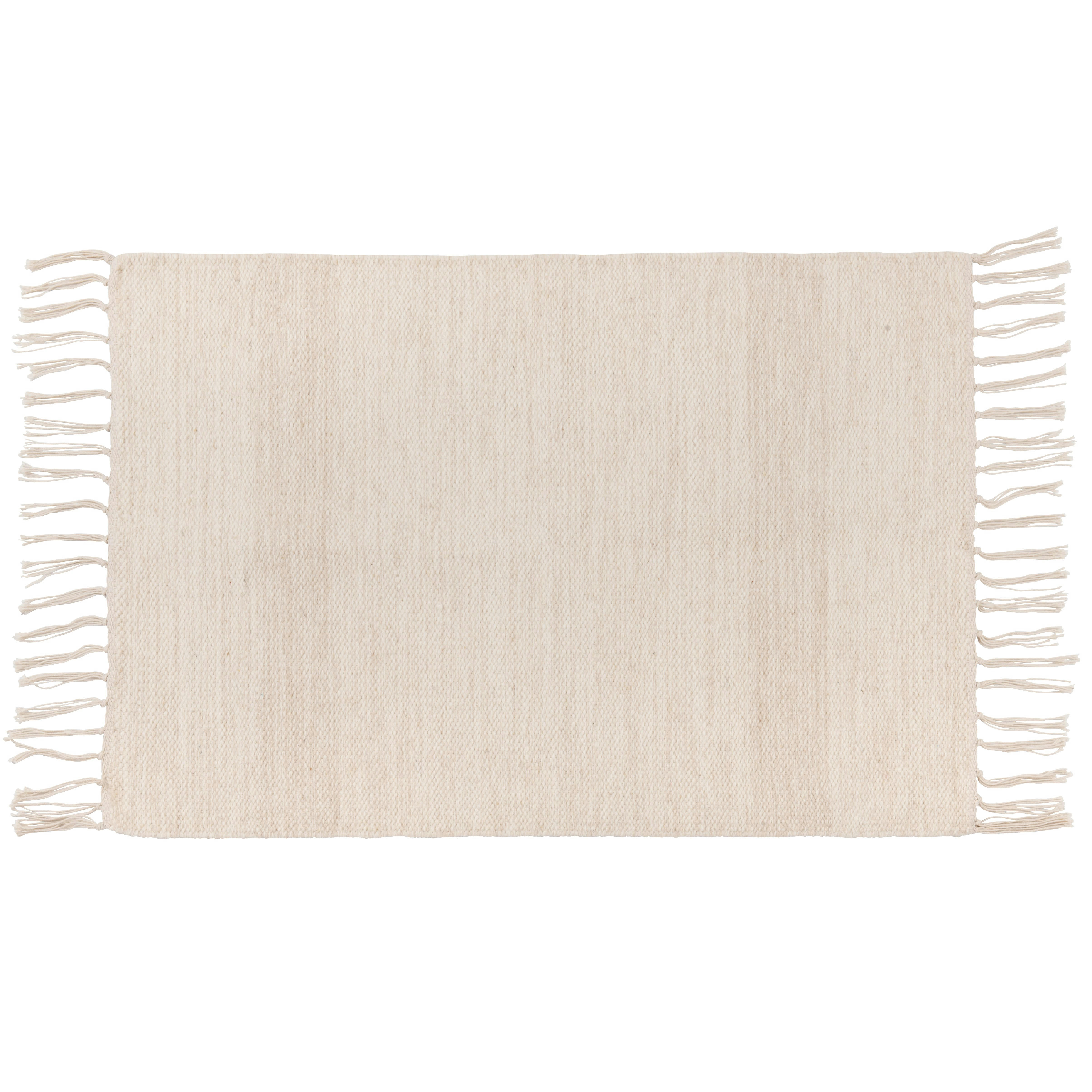 JANOTA - Tapis tissé à la main en laine écrue et beige 60x90