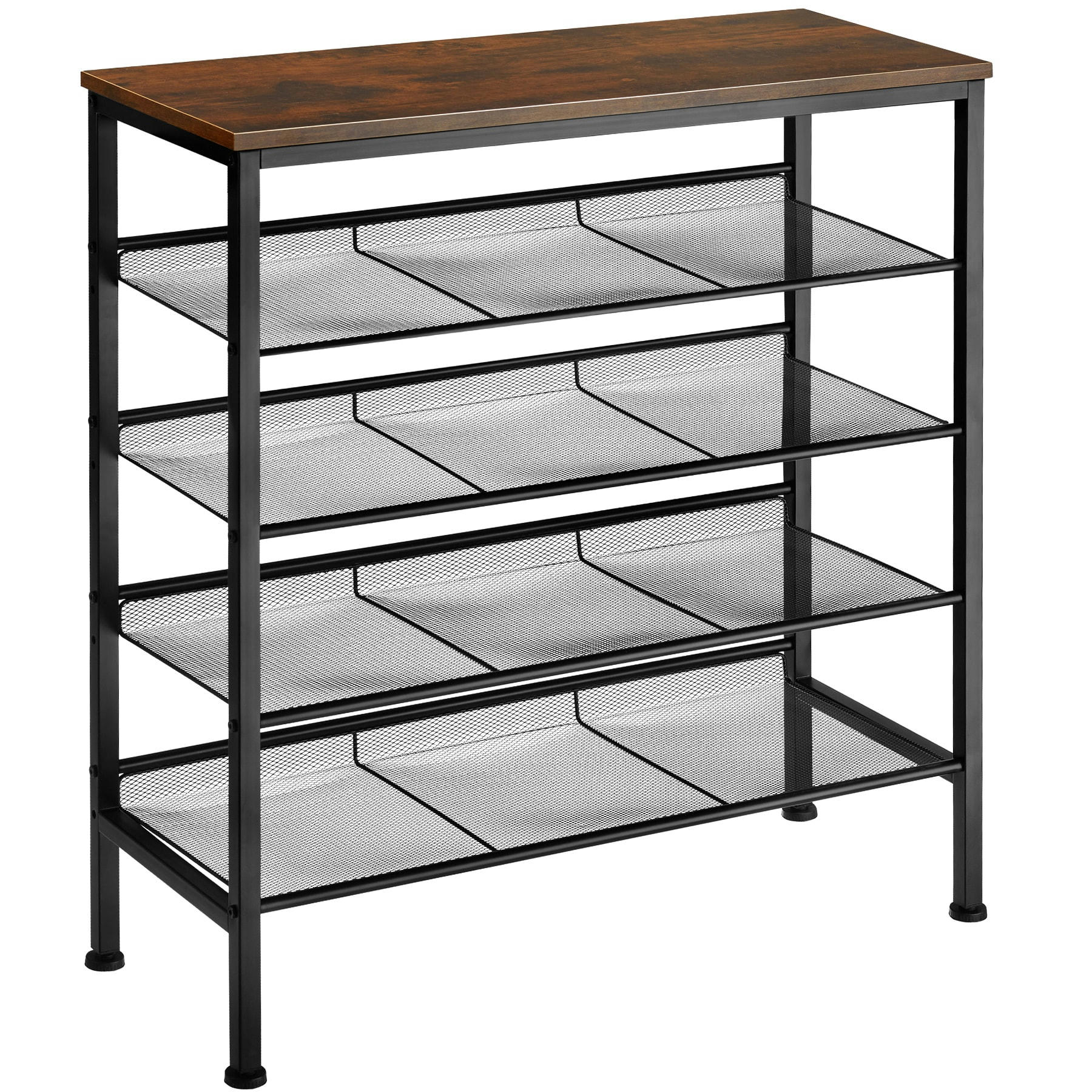 - Étagère à chaussures Style industriel Bois foncé industriel, rustique