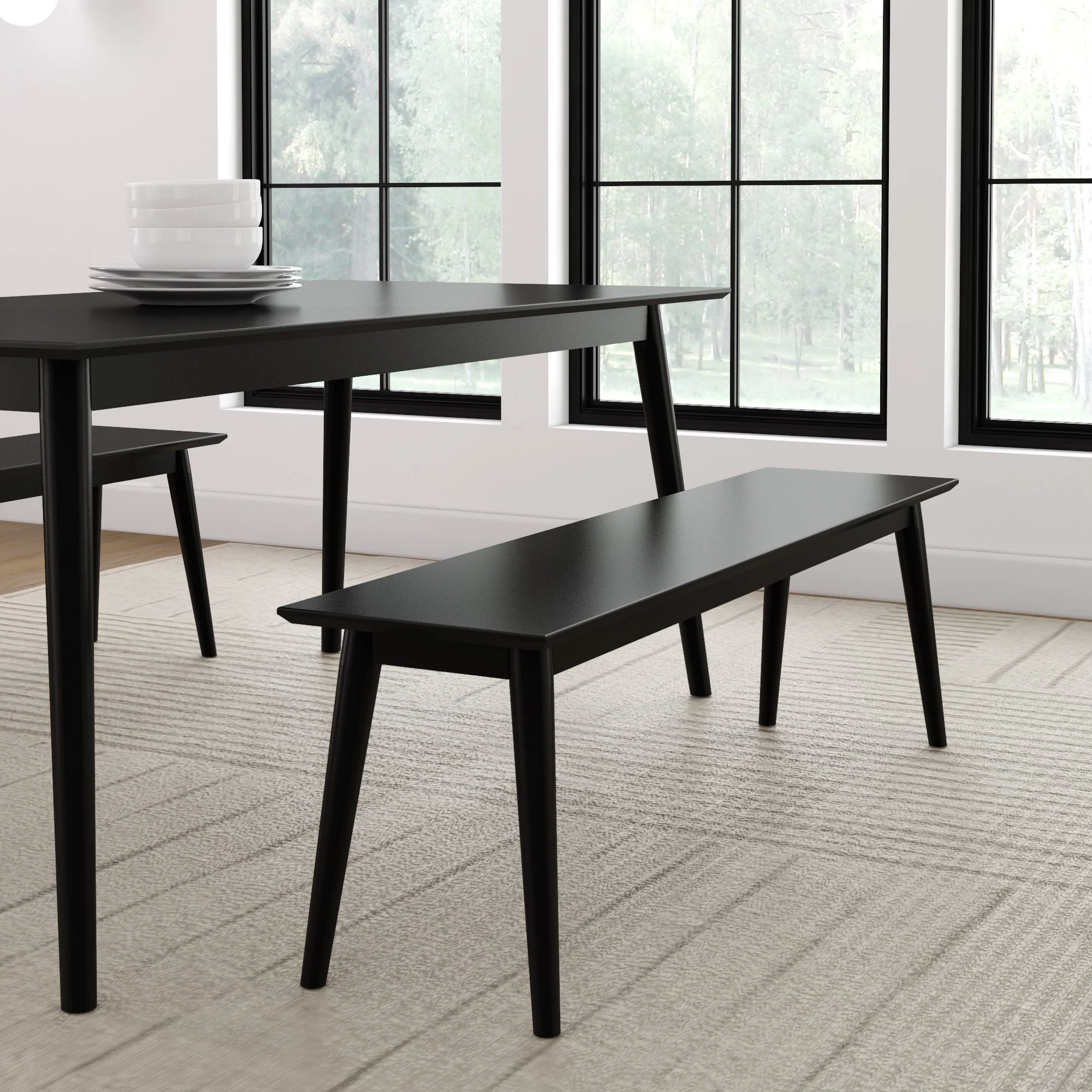 Plank and Beam Mid-Century Modern Dining Bench - 59