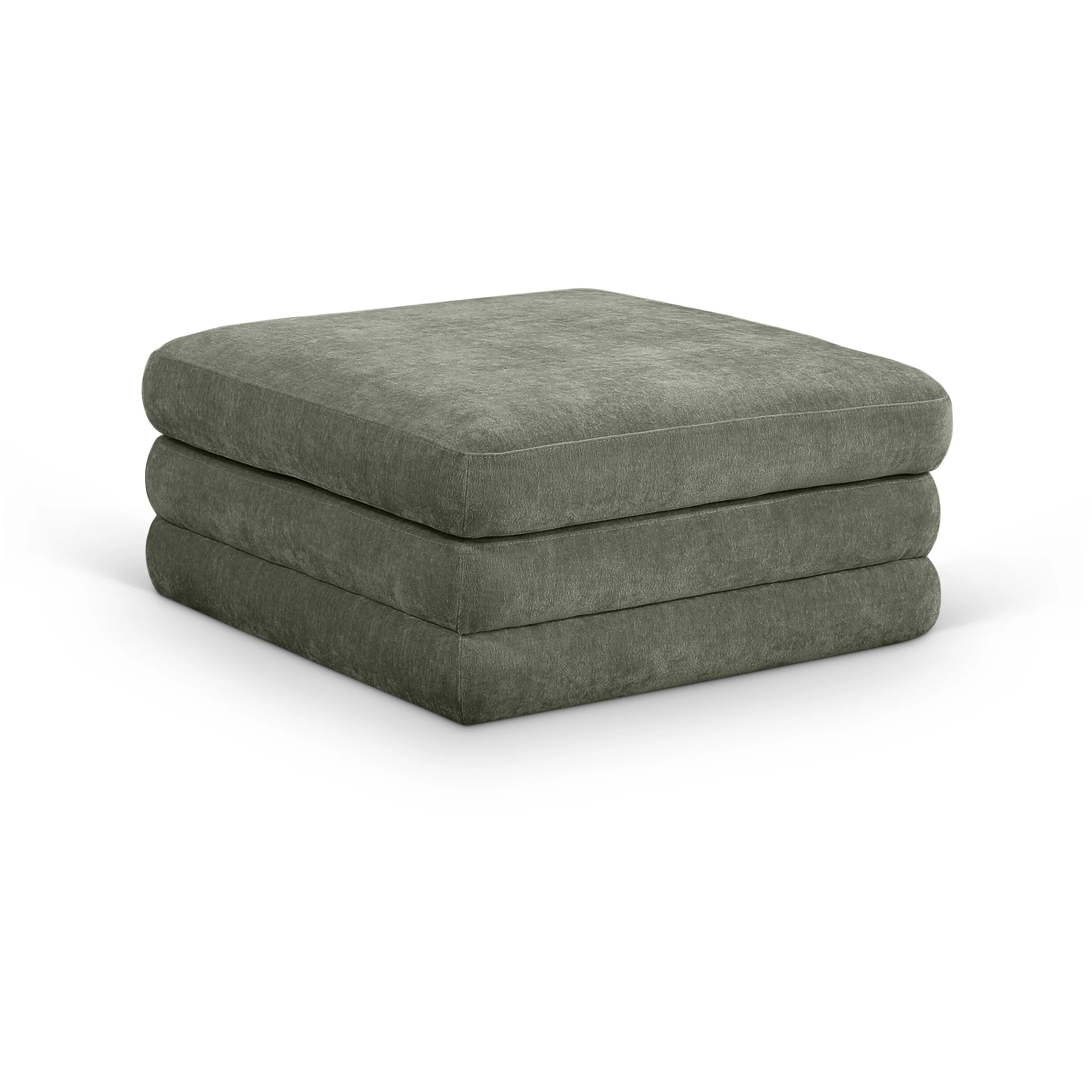 Stellar Chenille Fabric Upholstered Modular Ottoman
