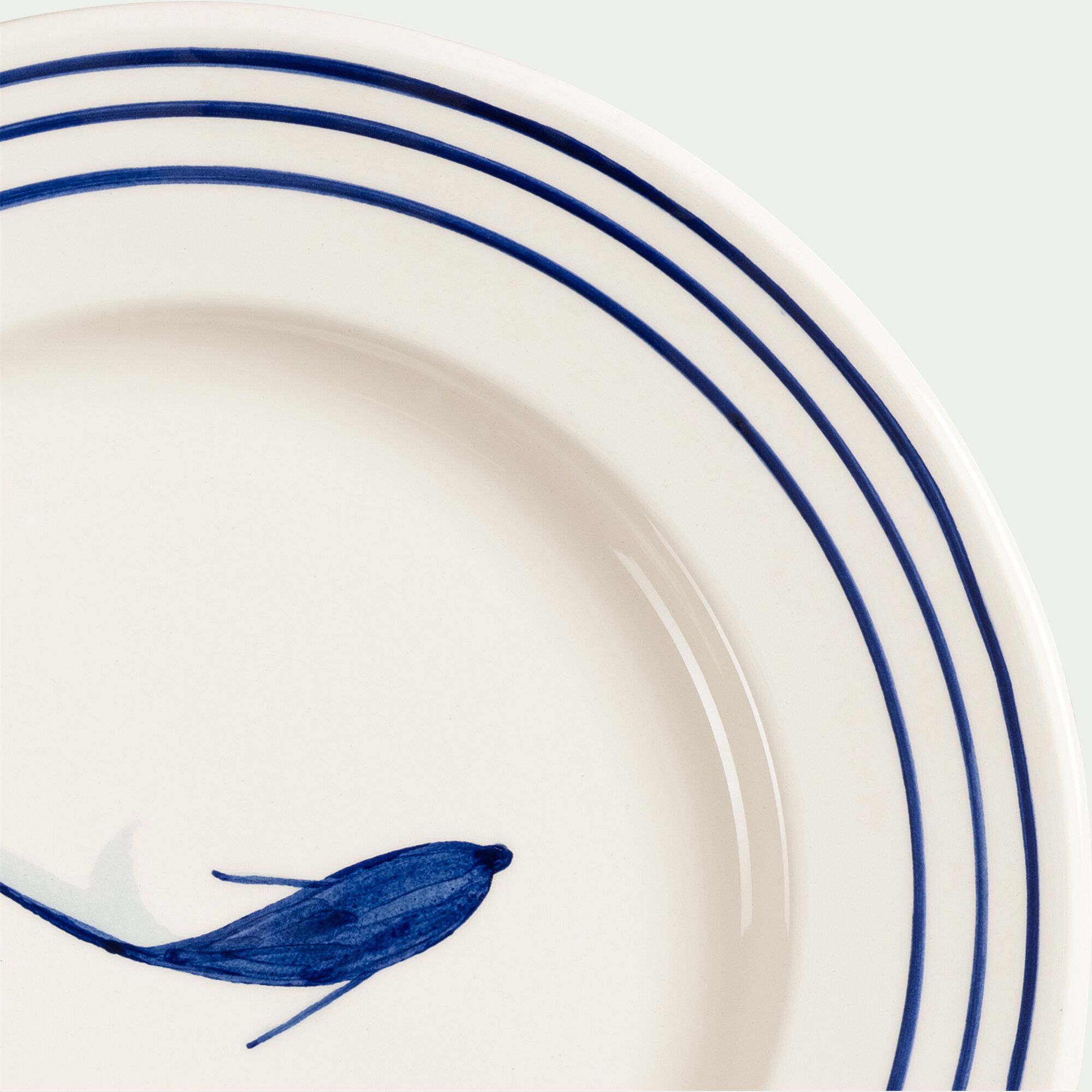 ANCHOVA - Assiette à dessert en faïence avec motif D22cm - blanc