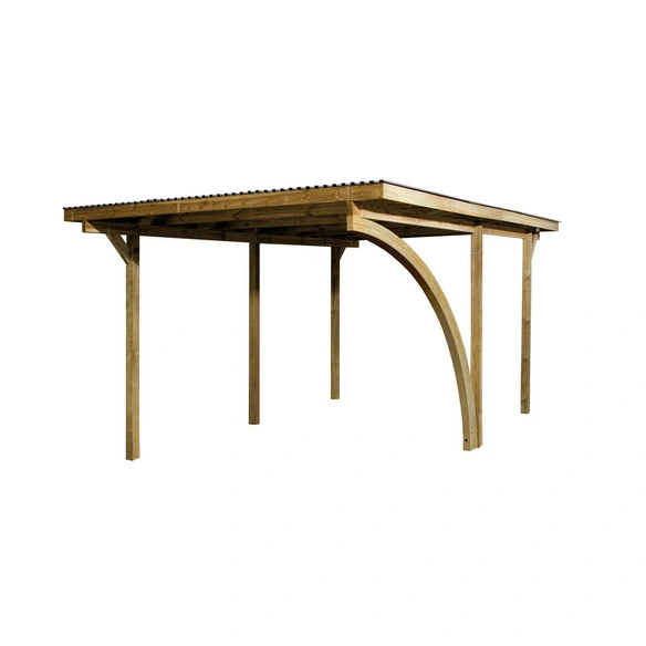 Carport, Außenmaß BxT: 268 x 579 cm, Grün-Braun