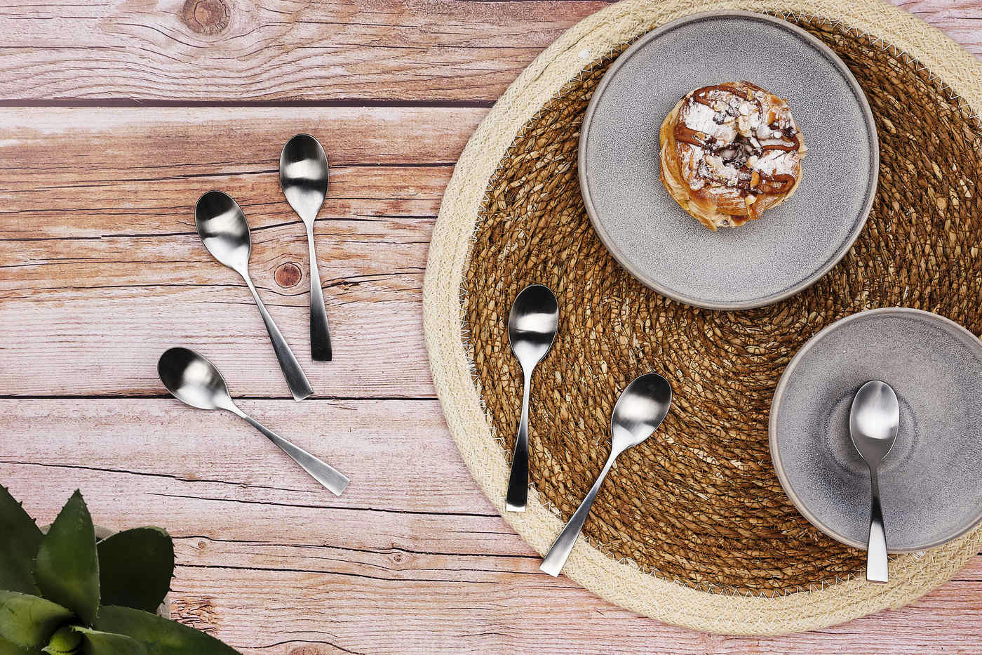 NUDE - Lot de 6 petites cuillères en inox argent