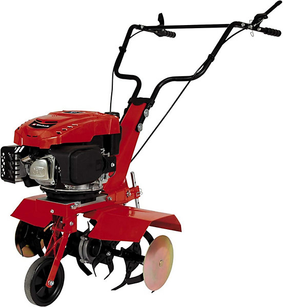 Motobineuse Thermique 2.5 kW Moteur 4 Temps Profondeur 23 cm avec Fraises Robustes et Roue de Guidage Orientable