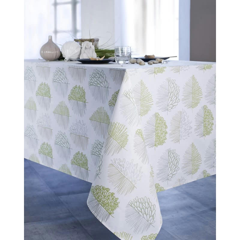 ANGHA - Nappe en coton enduit acrylique  jade  160x200 cm