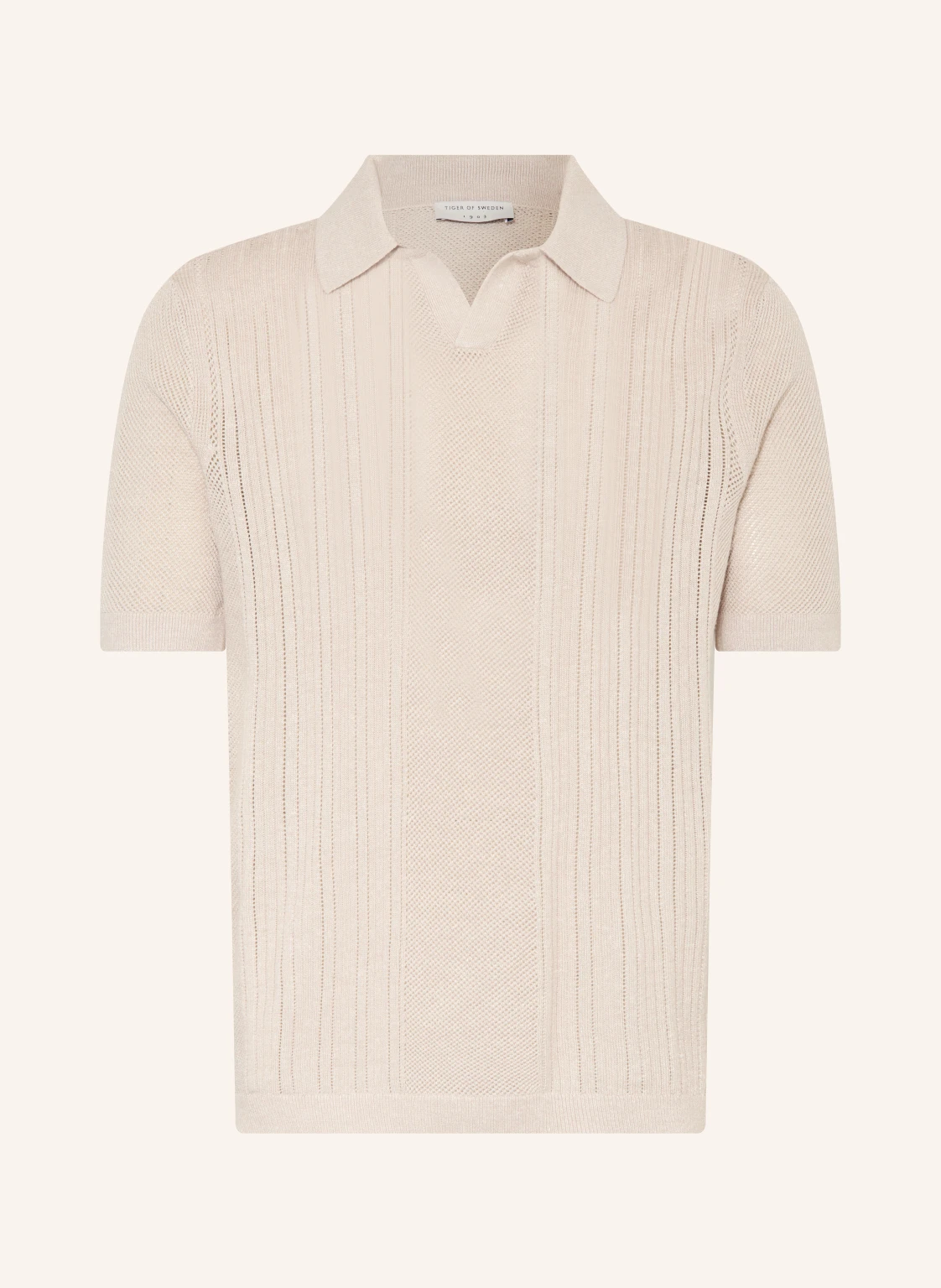 TIGER OF SWEDEN Strick-Poloshirt EOIN mit Leinen und Merinowolle