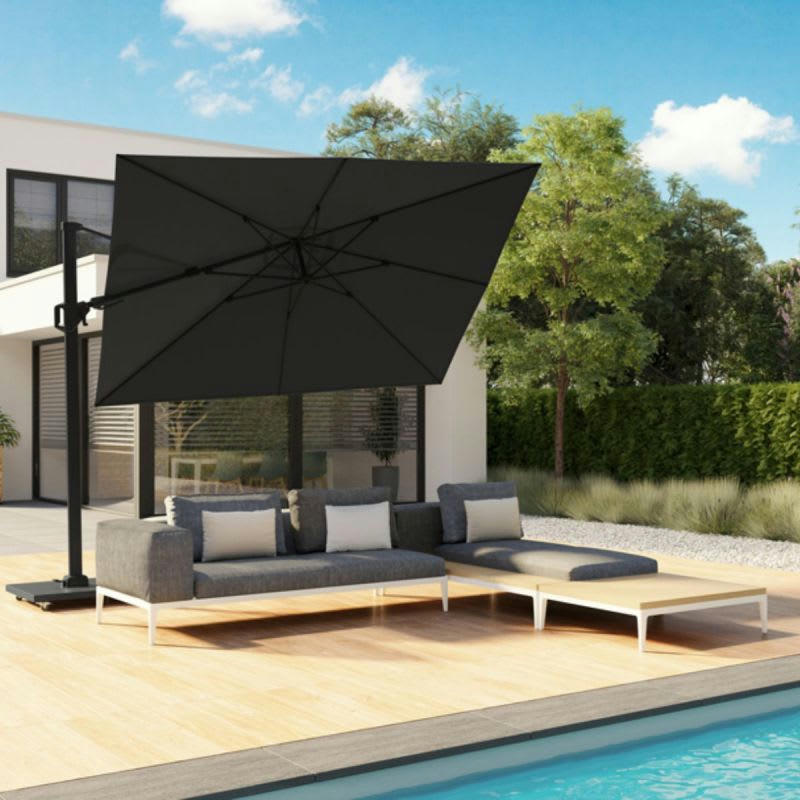 CHALLENGER T2 - Parasol déporté 3x3m mât noir - Challenger T2