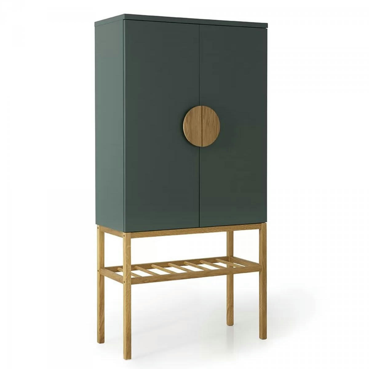 ATOUMA - Buffet haut 2 portes en bois vert