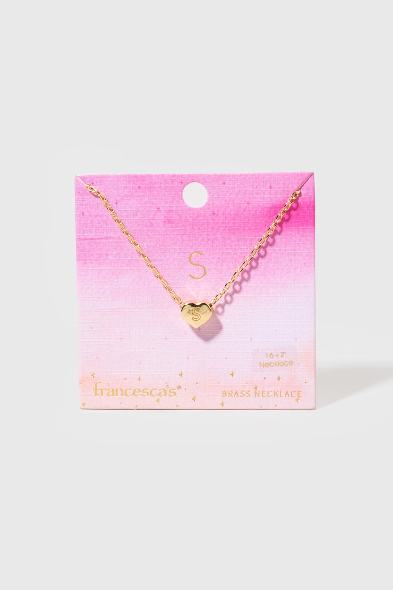 Initial Heart Pendant Necklace
