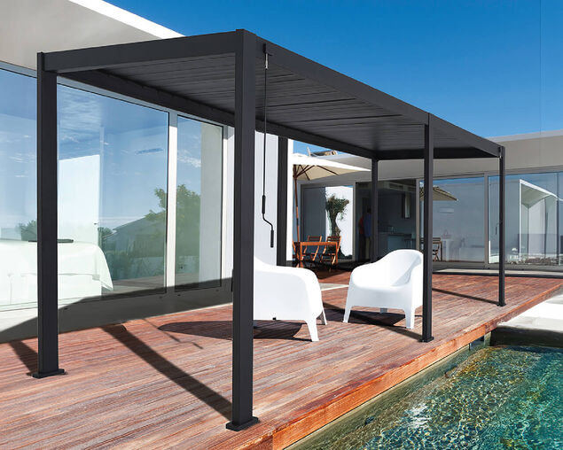 Coolaroo Fairhaven Semi-Permanent Louvred Gazebo - 3.6 x 5.3m