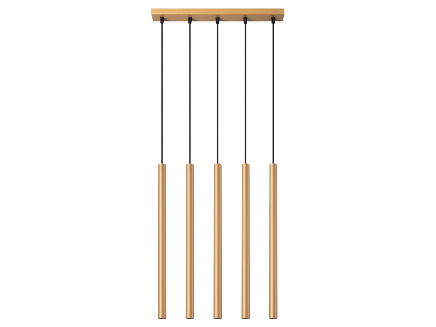 Lampa wisząca Pastelo 5-punktowa 110 cm stalowa złota