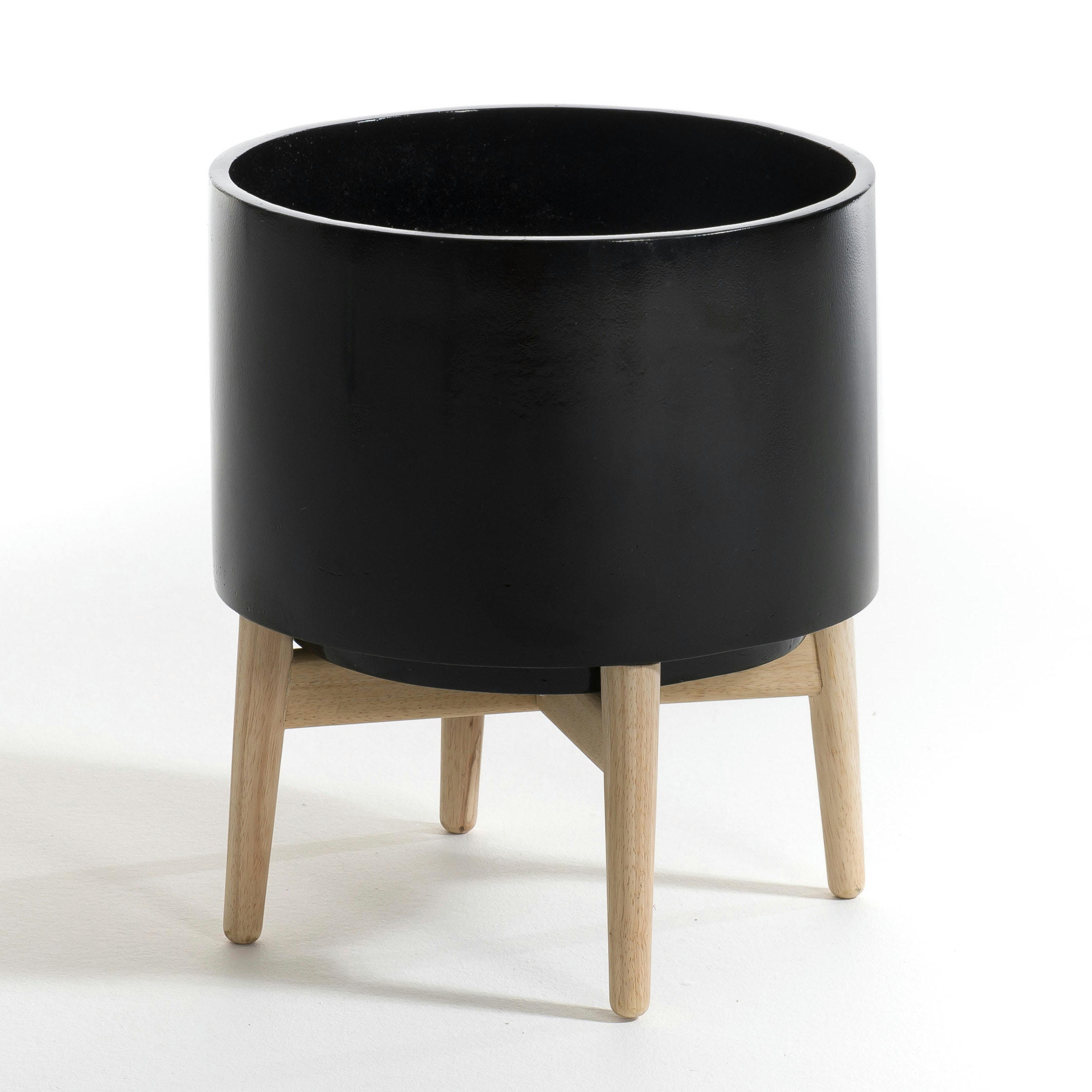 Cache-pot sur pied en hévéa H42cm, Florian